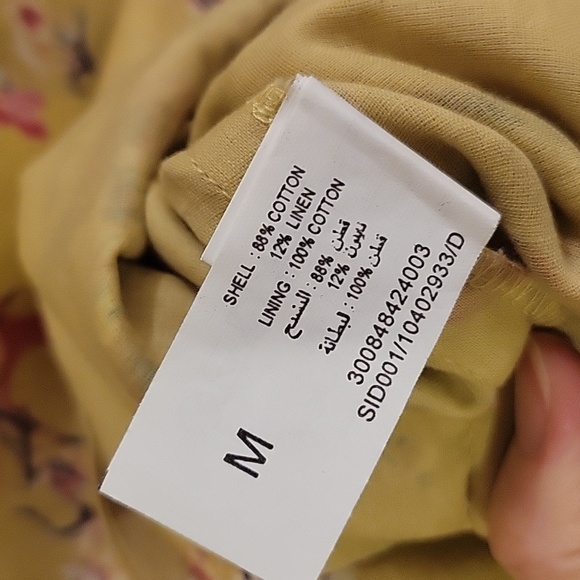 BOMBAY PAISLEY | Green Cotton & Linen Dress with Floral Print and Birds - size M - Picture 10 of 11